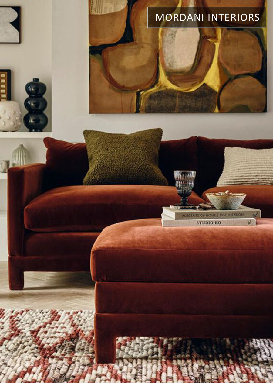 Ginger Orange Velvet Upholstery Fabric